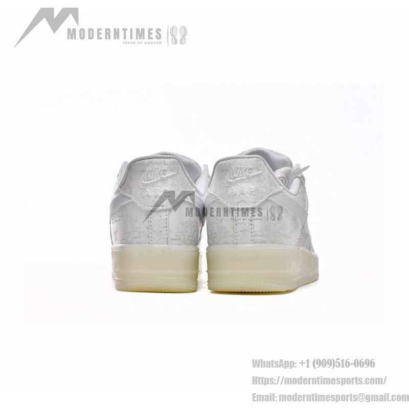 CLOT x Nike Air Force 1 'White Silk' - White Sneakers with Hidden Pattern and Translucent Sole