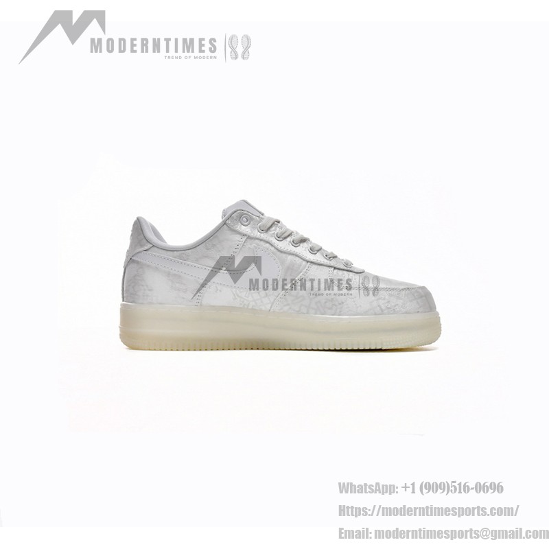 CLOT x Nike Air Force 1 'White Silk' - White Sneakers with Hidden Pattern and Translucent Sole