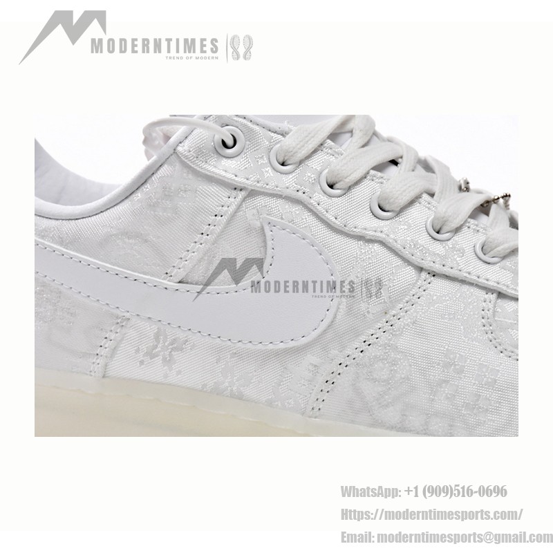 CLOT x Nike Air Force 1 'White Silk' - White Sneakers with Hidden Pattern and Translucent Sole