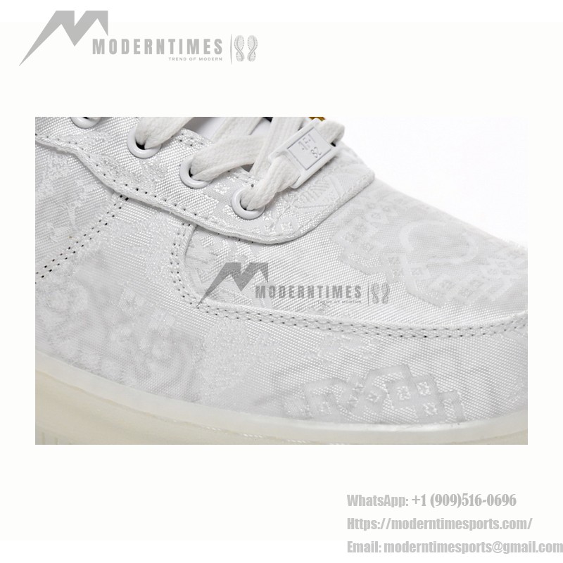 CLOT x Nike Air Force 1 'White Silk' - White Sneakers with Hidden Pattern and Translucent Sole