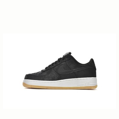 CLOT x Nike Air Force 1 'Black Silk' - Premium Black Sneakers with Hidden Pattern and Gum Sole | CZ3986-001