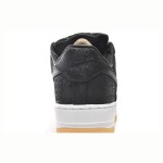 CLOT x Nike Air Force 1 'Black Silk' - Black Sneakers with Hidden Pattern and Gum Sole