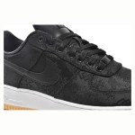 CLOT x Nike Air Force 1 'Black Silk' - Black Sneakers with Hidden Pattern and Gum Sole