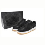 CLOT x Nike Air Force 1 'Black Silk' - Black Sneakers with Hidden Pattern and Gum Sole