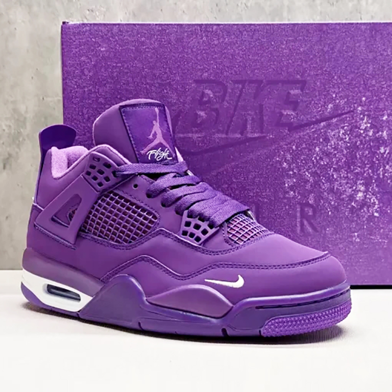 Nigel Sylvester x Air Jordan 4 Purple Men's and Women's Shoes Side View