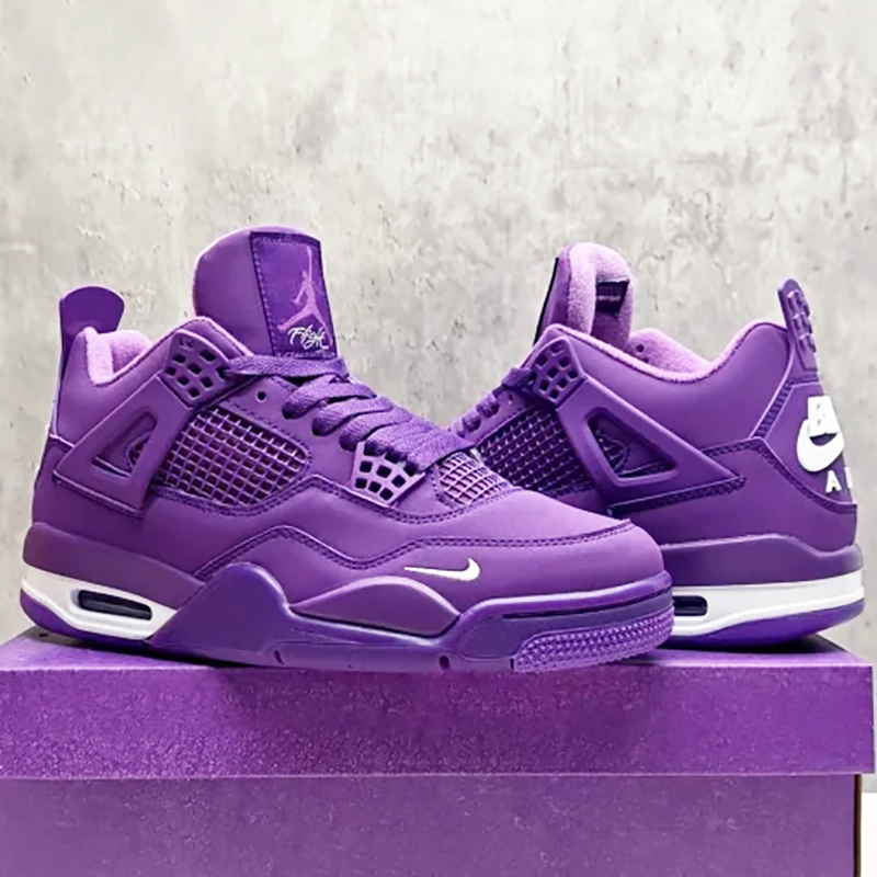 Nigel Sylvester x Air Jordan 4 Purple Men's and Women's Shoes Side View
