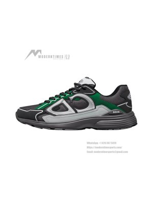 DIOR B30 Deep Gray Green Jun Sneakers 3SN279ZRB H695 – Luxury Designer Mesh & Calfskin Shoes for Men and Women