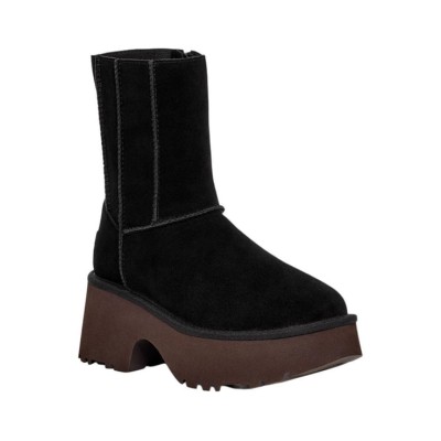 UGG 1158313 W Classic Twin Seam New Heights Black Suede Platform Boot - Trendy and Cozy Winter Footwear