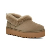 UGG レディース プラットフォームモカシン 1166733 - 冬の快適さを提供するベージュシープスキン折り返しカラー付き