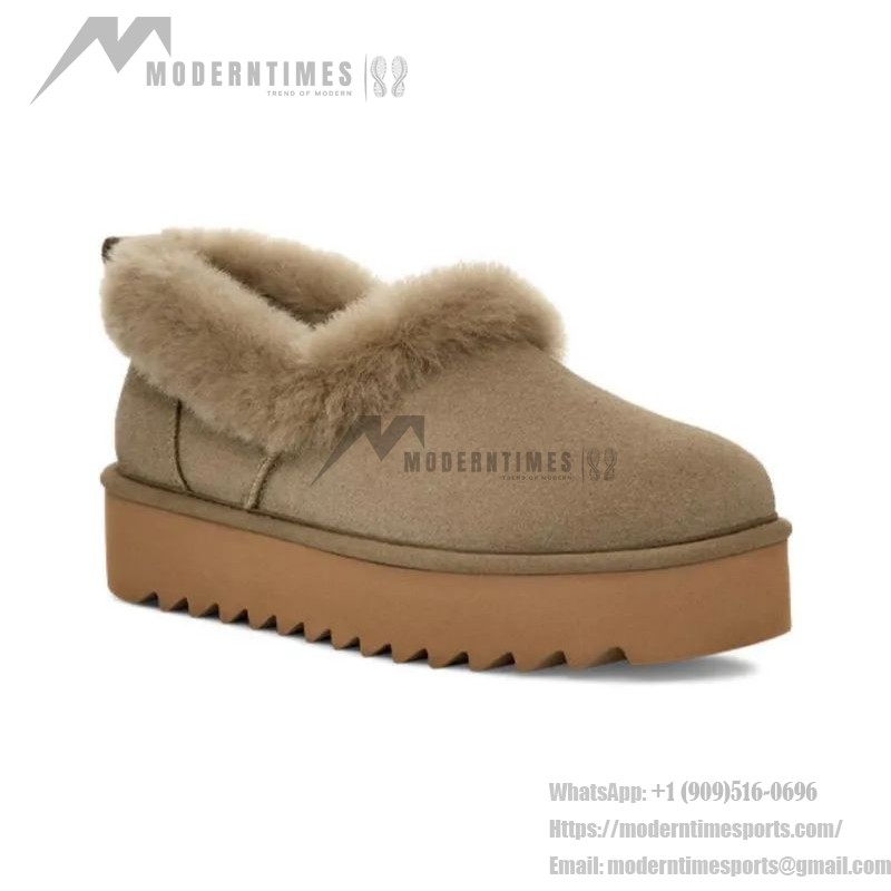 Beige Sheepskin UGG Platform Moccasin 1166733 - Perfect for Winter Comfort