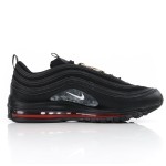 Nike Air Max 97 "Satan Shoes" - Black Sneakers with Red Accents and Luke 10:18 Reference