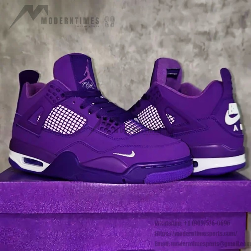 Nigel Sylvester x Air Jordan 4 Purple Men's and Women's Shoes Side View