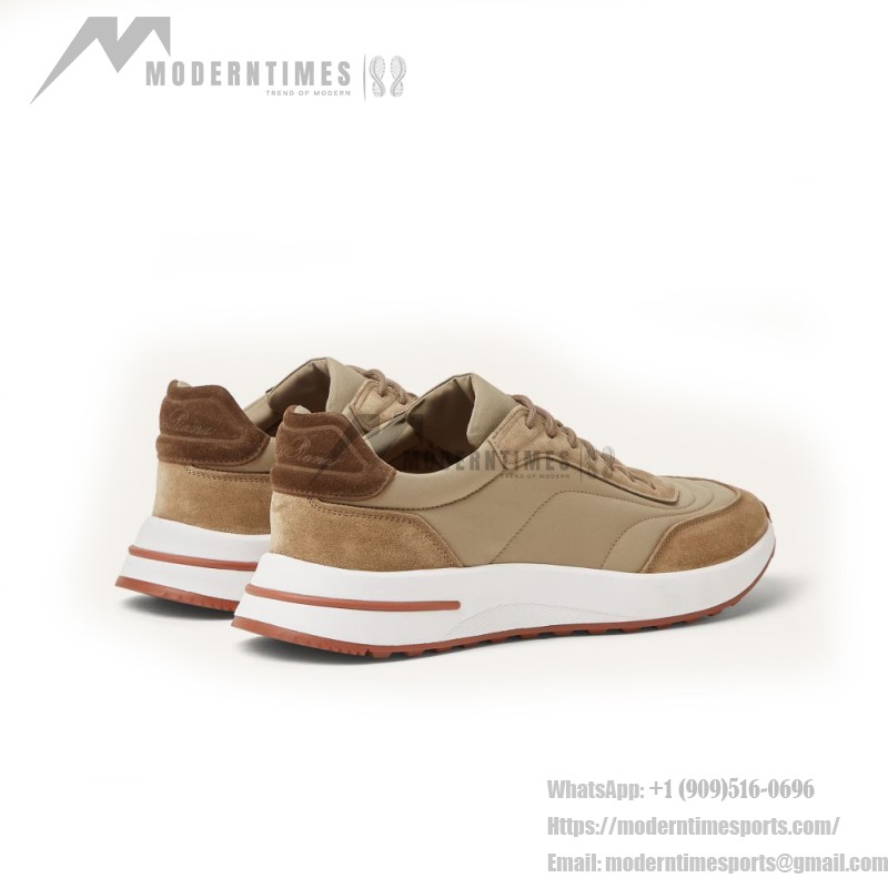 Loro Piana Week End Walk Sneker FAP9780-H785 Beige Leather Sneakers Loro Piana Week End Walk Sneker FAP9780-H785 Beige Leather Sneakers Front View