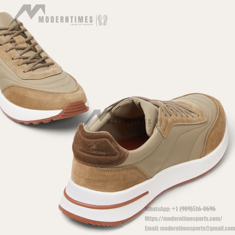 Loro Piana Week End Walk Sneker FAP9780-H785 Beige Leather Sneakers Loro Piana Week End Walk Sneker FAP9780-H785 Beige Leather Sneakers Front View