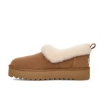 UGG Women's Platform Moccasin 1166733 in Chestnut with Fold-Over Sheepskin Collar