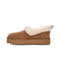 UGG Damen Platform Mokassin 1166733 - Kastanienbraunes Schaffell mit Umgeschlagenem Kragen für Gemütlichen Winterkomfort