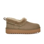 UGG レディース プラットフォームモカシン 1166733 ベージュシープスキン折り返しカラー付き