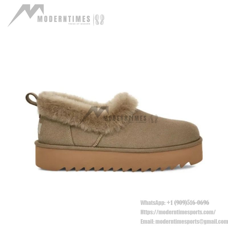 Beige Sheepskin UGG Platform Moccasin 1166733 - Perfect for Winter Comfort