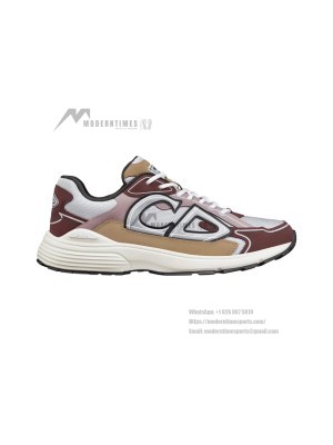 DIOR B30 White Brown Beige Sneakers 3SN279ZMD H867 – Luxury Mesh & Calfskin Designer Shoes for Men and Women
