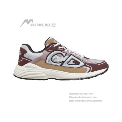 DIOR B30 White Brown Beige Sneakers 3SN279ZMD H867 – Luxury Mesh & Calfskin Designer Shoes for Men and Women