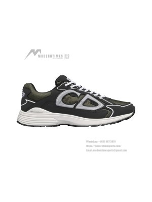 DIOR B30 Deep Green Black Sneakers 3SN279ZRD H664 – Luxury Designer Mesh & Calfskin Shoes for Men and Women