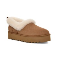 UGG Damen Platform Mokassin 1166733 - Kastanienbraunes Schaffell mit Umgeschlagenem Kragen für Gemütlichen Winterkomfort