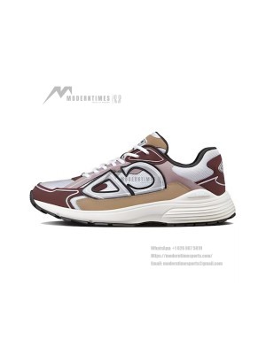 DIOR B30 White Brown Beige Sneakers 3SN279ZMD H867 – Luxury Mesh & Calfskin Designer Shoes for Men and Women