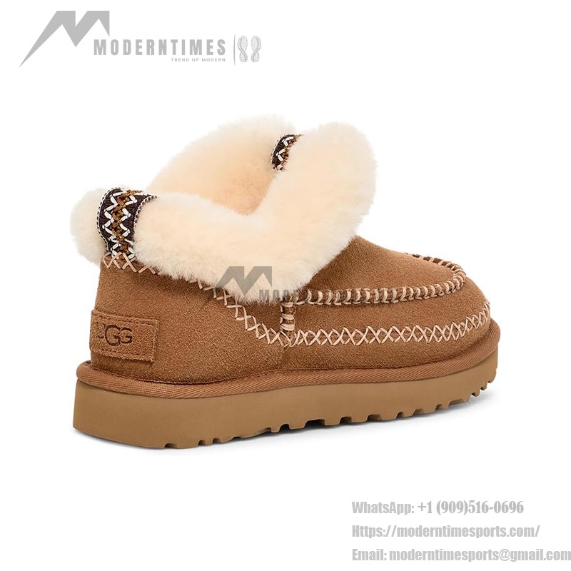 UGG Women's Moccasin Boot 1158224 in Chestnut with Fold-Over Sheepskin Collar