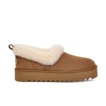 UGG Women's Platform Moccasin 1166733 in Chestnut with Fold-Over Sheepskin Collar