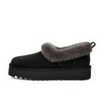 UGG Women's Platform Moccasin 1166733 in Black with Fold-Over Sheepskin Collar