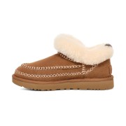 UGG Damen Mokassin Stiefel 1158224 - Kastanienbraunes Schaffell mit Umgeschlagenem Kragen für Winterwärme