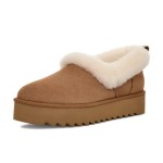 UGG Women's Platform Moccasin 1166733 in Chestnut with Fold-Over Sheepskin Collar