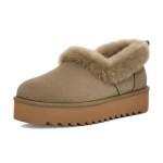 UGG レディース プラットフォームモカシン 1166733 ベージュシープスキン折り返しカラー付き