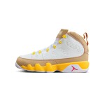 Air Jordan 9 Retro "White Yellow Brown" Classic Basketball Sneakers