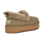 UGG レディース プラットフォームモカシン 1166733 ベージュシープスキン折り返しカラー付き