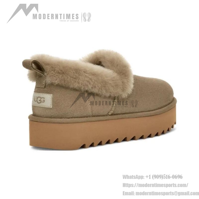 Beige Sheepskin UGG Platform Moccasin 1166733 - Perfect for Winter Comfort