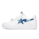 BAPE STA White Sneakers with Blue Camo Star Logo