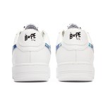 블루 ABC 카모 스타 로고가 있는 BAPE STA 화이트 스니커즈