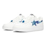 블루 ABC 카모 스타 로고가 있는 BAPE STA 화이트 스니커즈