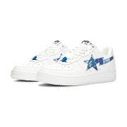 BAPE STA ホワイト＆ブルーカモスタースニーカー 1I70-291-004-BLUE｜個性的なストリートスタイルの象徴