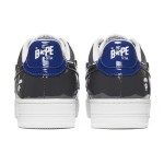 BAPE STA Schwarz-Blaue Glänzende Sneaker mit Stern-Logo