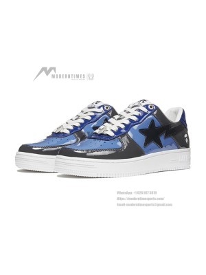 BAPE STA Black & Blue Combo Sneakers 1H20-191-046-BLUE | Bold Streetwear Statement