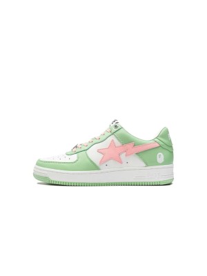 BAPE STA Grün-Pink Farbkombination Sneaker 1H70-291-005-GREEN | Frischer Frühlings-Look