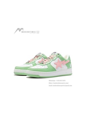 BAPE STA Green & Pink Colorblock Sneakers 1H70-291-005-GREEN | Fresh Spring Streetwear