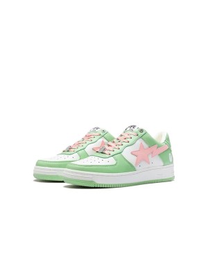 BAPE STA Grün-Pink Farbkombination Sneaker 1H70-291-005-GREEN | Frischer Frühlings-Look