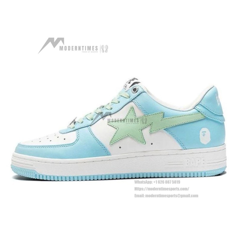 BAPE STA Pastel Blue and Mint Green Sneakers with Star Logo