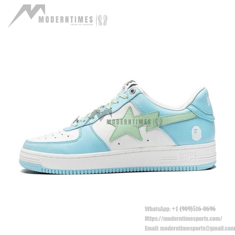 BAPE STA Pastell-Blau und Mintgrün Sneaker mit Sternlogo