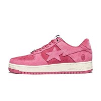 BAPE STA Pink Rose Suede Sneakers 1H70-191-004-PINK | Sophisticated Streetwear Elegance