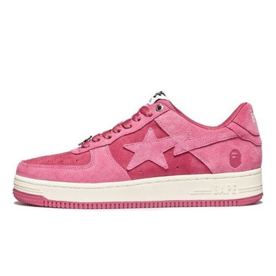 BAPE STA Pink Rose Suede Sneakers 1H70-191-004-PINK | Sophisticated Streetwear Elegance