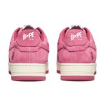 BAPE STA Pink Rose Suede Sneakers with Star Logo